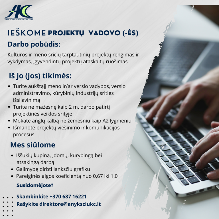 Ieškome projektų vadovo (-ės)