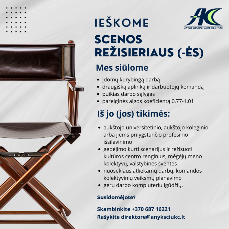 Ieškome scenos režisieriaus (-ės)