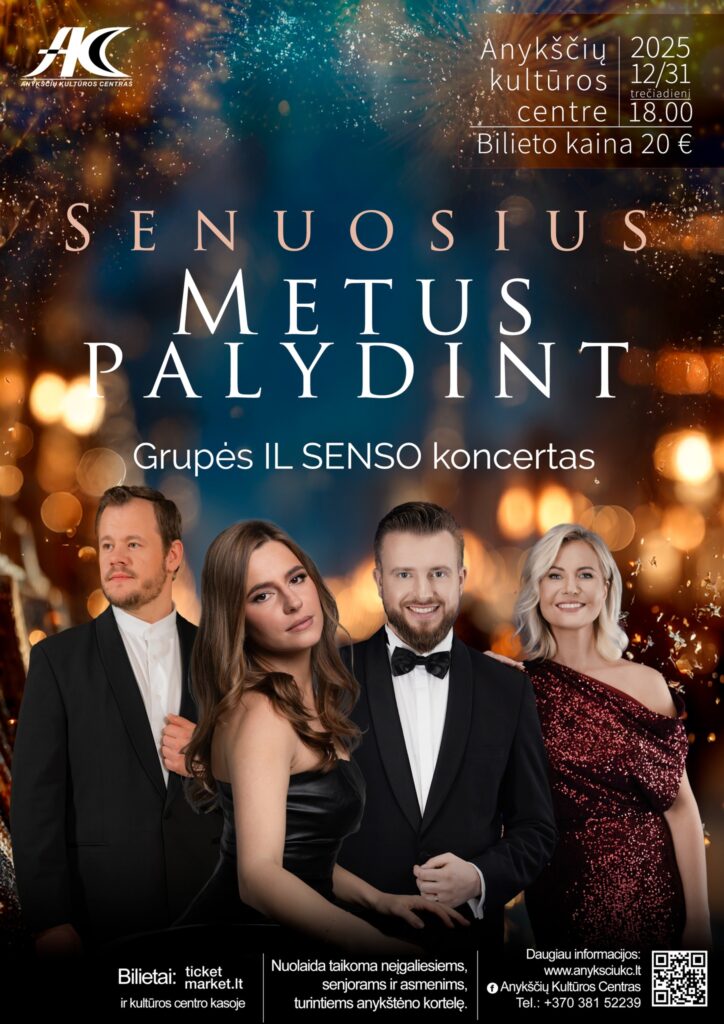 Naujametinis koncertas ,,SENUOSIUS METUS PALYDINT“ | Grupės „Il Senso“ koncertas