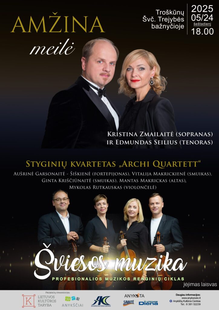 Projektas „Profesionalios muzikos renginių ciklas „Šviesos muzika“| Koncertas ,,Amžina meilė”