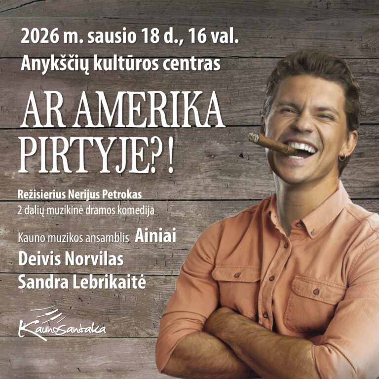 Deivis Norvilas ir Sandra Lebrikaitė muzikinėje komedijoje „AR AMERIKA PIRTYJE?!“