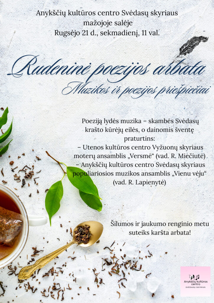 Poezijos popietė „Rudeninė poezijos arbata“
