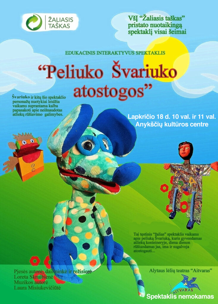 Edukacinis interaktyvus spektaklis ,,Peliuko Švariuko atostogos”