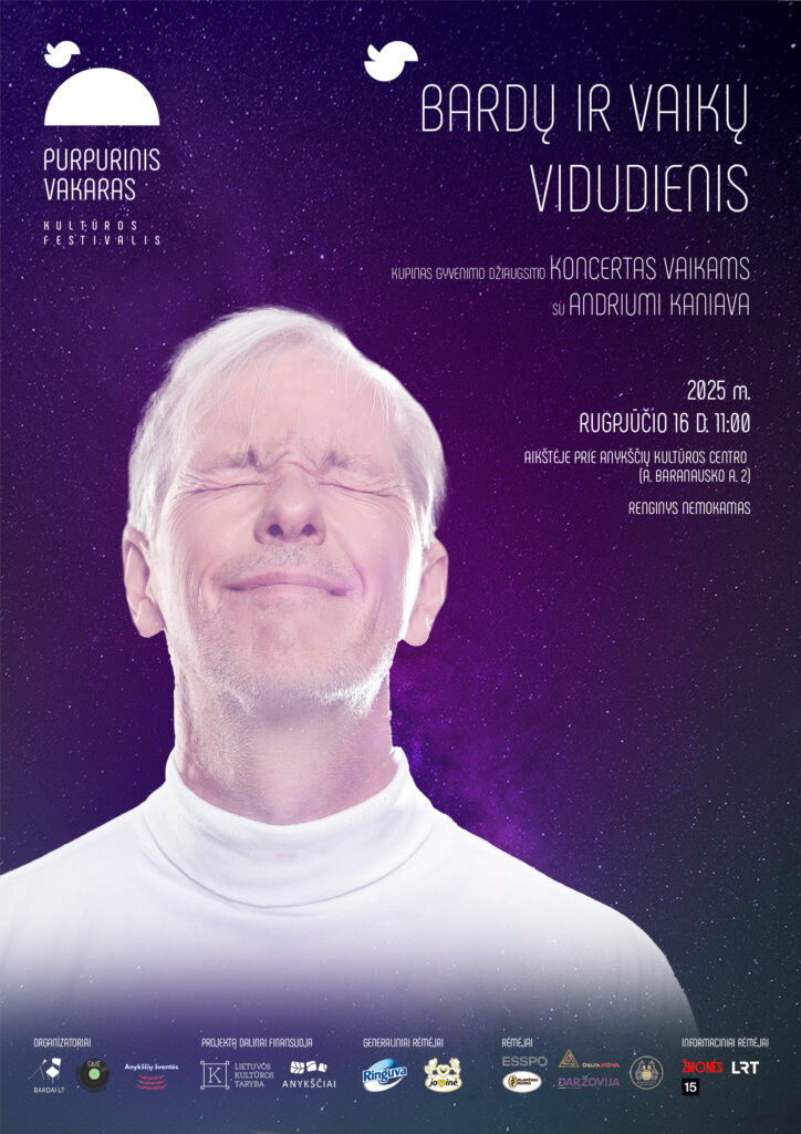 Bardų ir vaikų vidudienis. Koncertas vaikams su aktoriumi Andriumi Kaniava