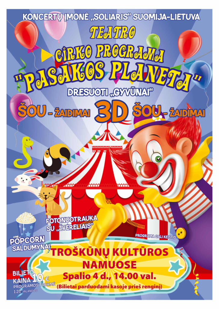 Teatralizuota cirko programa „Pasakos planeta“