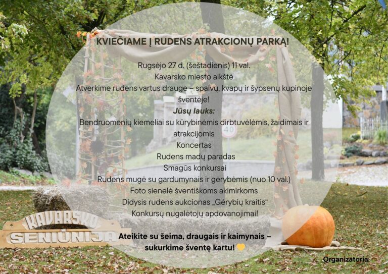 Rudens atrakcionų parkas Kavarsko miesto aikštėje